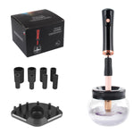 MAYCREATE Makeup Brush Cleaner for Quick Cleaning with 8 Collars and USB Plug | Pink Cup