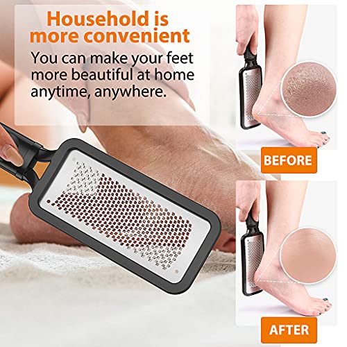 MAYCREATE® Leg Heel Foot Scrubber for Dead Skin Stainless Steel Exfoliating Cleaner File Callus Remover for Cracked Heels Pedicure Kit Very Sharp Big 11 x 3 inch 2PCS