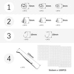 MAYCREATE 155Pcs Fake Labrets Stainless Steel Eyebrow Piercing Fake Studs Ring Set Non- piercing Lip Labret Studs Multi Sizes Fashion Fake Surface Piercings Studs Set with Adhesive Tabs and Tweezer