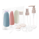 MAYCREATE 11pcs Travel Bottles for Toiletries, Refillable Travel Containers for Toiletries Cream Jars Spray Bottle Kit for Lotion, Shower Gel, Shampoo, Hand Sanitizer