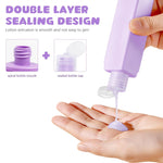 MAYCREATE Travel Bottles Set for Toiletries with Leak Proof Flip Up Lids and Modular 60ml Design | Silicone Containers for Shampoo and Lotion