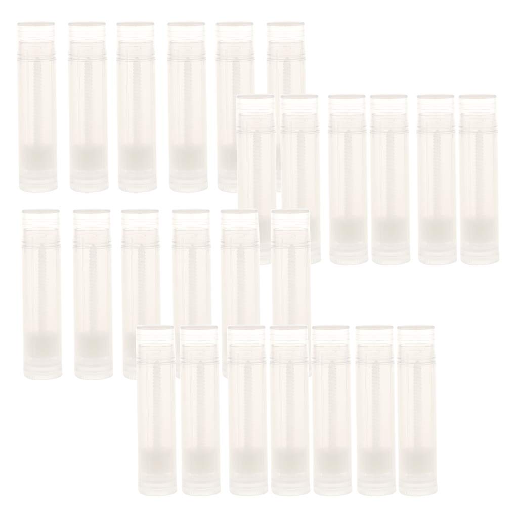 MAYCREATE 25 Pieces 5g Clear Lip Gloss Tubes Set for DIY Lipstick, Refillable Cosmetic Containers, Draw or Stick Custom Designs