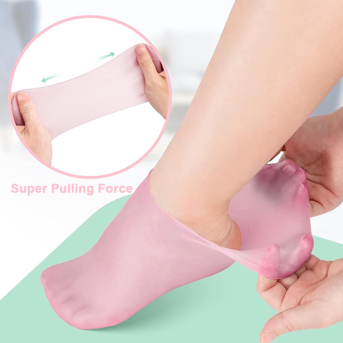 MAYCREATE Silicone Moisturizing Socks, Silicone Socks for Dry Cracked Feet, Silicone Gel Spa Socks for Dry Cracked Skin, Foot Softening, Calluses, Foot Care After Pedicure
