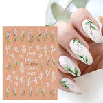 MAYCREATE® 65 Sheets Colorful Daisy Nail Art Stickers for Nail Extension Self-Adhesive Embossing Flower Nail Stickers Nail Art Embellishments DIY Nail Art Stickers