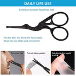 MAYCREATE Nose Hair Trimmer for Men Nose Hair Scissors Kit, Creative Carved Crane Small Beard Scissors, Women Eyebrow Scissors, Safety Blunt Tip for Facial Hair Moustache, with Storage Box (Black)