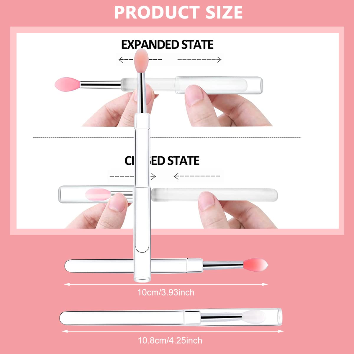 MAYCREATE Lip Brush for Lipstick Application with Cover featuring 9PCS Reusable Silicone Tips