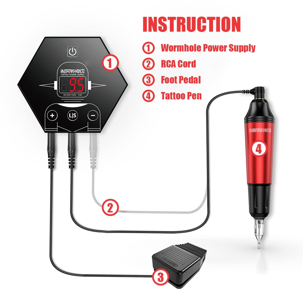 MAYCREATE Tattoo Machine with Cartridge Tattoo Machine Kit Pen Rotary Tattoo Machine Shader & Liner Machine Tool Cartridge for Professional Tattoo Beginners