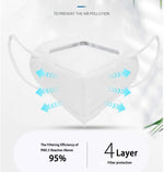 MAYCREATE KN95 Anti Pollution Mask - Re-usable, Non-woven with Melt Blown Layer - Pack of 10