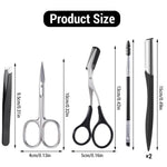 MAYCREATE Eyebrow Trimmer Kit Set of 6Pcs Eyebrow Grooming Kit Includes Eyebrow Trimmer Eyebrow Brush Trimmer Eyebrow Razor Eyebrow Brush Tweezer Beginners Makeup Tools for Women Men