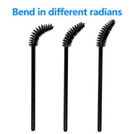 MAYCREATE Eyebrow Brush for Women featuring 360° Bendable Head and 20pcs Micro Spoolies | Washable Plastic and Fiber Grooming Tools