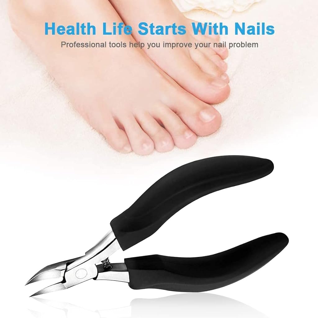 HANNEA Toenail Clippers for Thick Nails Nail Clippers Kit Set for Men and Women Heavy Duty Nail Nippers Cutter for Pedicure Precision Ingrown Fingernails (Black2)