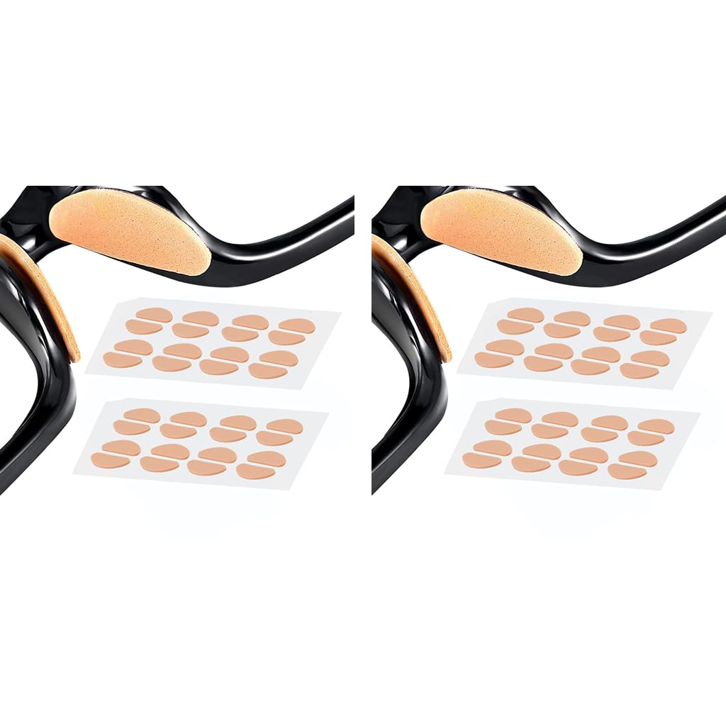 MAYCREATE Eyeglasses Nose Pads with D Shape Anti Slip Design 40 Pairs EVA Sponge 1.9 x 0.9cm
