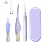 MAYCREATE Ear Cleaner Kit 3 pcs with LED Light and Metal Storage Box for Adults and Kids | Includes Earwax Spoon Tweezers and Nose Clip