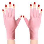MAYCREATE Anti UV Gloves for Gel Nail Lamp with UPF 50+ Protection and Stretchy Fabric | Pink