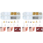 MAYCREATE Earrings Back Stopper Set for Studs and Hoops with 600 Pcs Storage Box | 12 Style Silicone & Metal Backs for DIY Jewelry Making