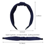 MAYCREATE Black and Dark Blue 2 Pcs Knot Bow Buckle Up Hairband for Girls and for Women,Solid Color Fashion Headbands Non slip Hair Accessories