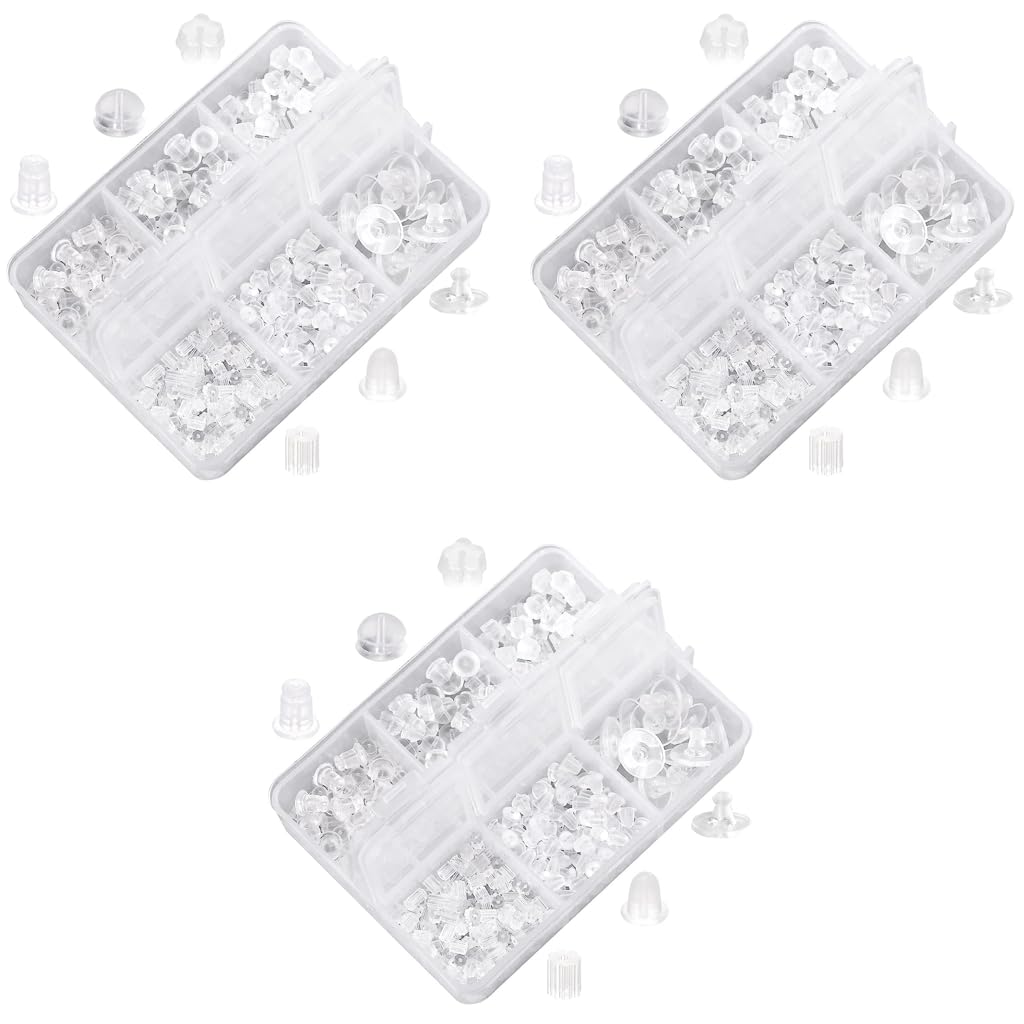 MAYCREATE Earring Backs for Ear Studs featuring 550 pcs Set with 6 Styles | DIY Jewelry Making