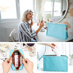 MAYCREATE Makeup Pouches for Women Cosmetic Bag Make up Bag for Home & Travel, Toiletry Bag for Cosmetics, Brushes, Accessories (Blue)