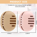 MAYCREATE 2pcs Makeup Sponge Holder, Silicone Blender Sponge Case Double-sided Breathable Shatterproof Beauty Blender Case Container for Travel (Coffee & Pink)