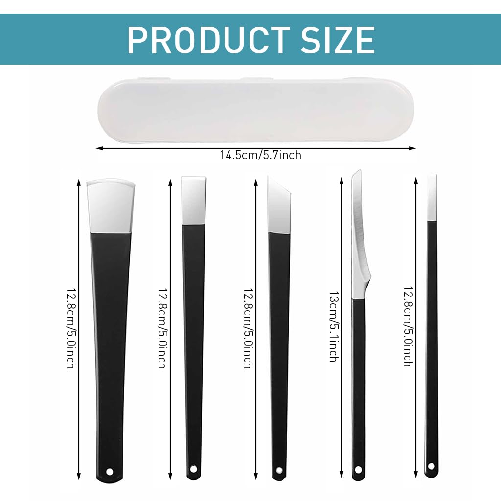 MAYCREATE 5Pcs Pedicure Tool Kit with Case Cuticle Scrapers Tool Pedicure Shavers Cuticle Callus Shavers Remove Dead Skin Stainless Steel Foot Care Tools