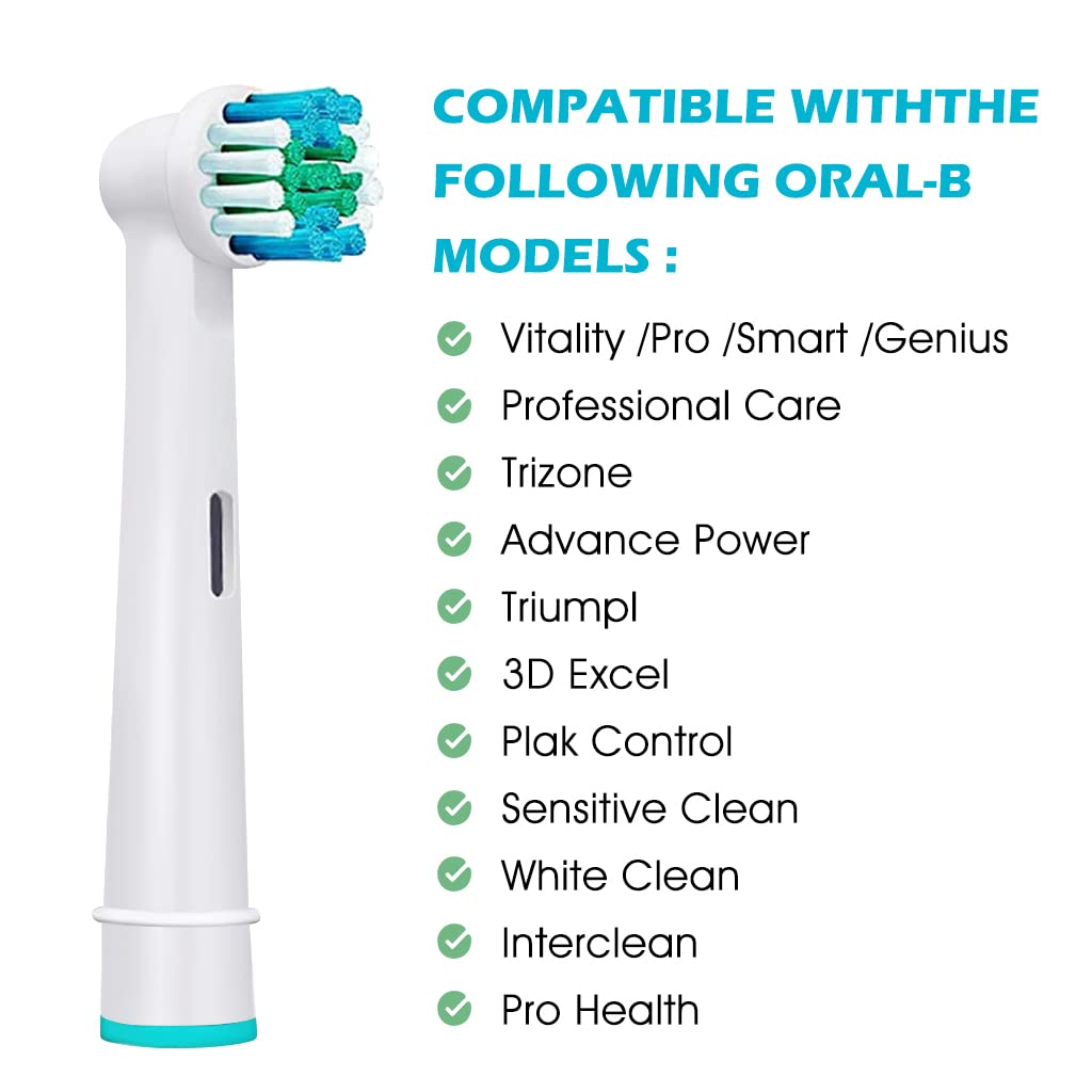 MAYCREATE Replacement Toothbrush Heads Compatible Refills for Most Braun Oral-B Electric Toothbrushes, Classic Precise Clean Replacement Brush Heads (Pack of 8)