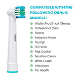 MAYCREATE Replacement Toothbrush Heads Compatible Refills for Most Braun Oral-B Electric Toothbrushes, Classic Precise Clean Replacement Brush Heads (Pack of 8)