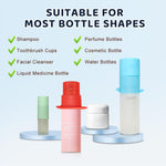MAYCREATE Travel Bottle Cap Sleeves for Toiletries with Leak-Proof Seal and Elastic Silicone | Set of 4