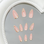 MAYCREATE Press On Nails for DIY Nail Art featuring 3D Embossed Almond Design 24 Pcs Set