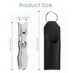 MAYCREATE Nail Clippers For Men Stainless Steel Nail Cutter with Leather Cover Toenail Clippers for Thick Nails, Professional Nail Cutter