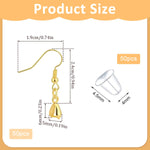 MAYCREATE Earring Hooks for Jewellery Making with 100 Hooks and 50 Backs | Hypoallergenic Gold Stainless Steel DIY Kit