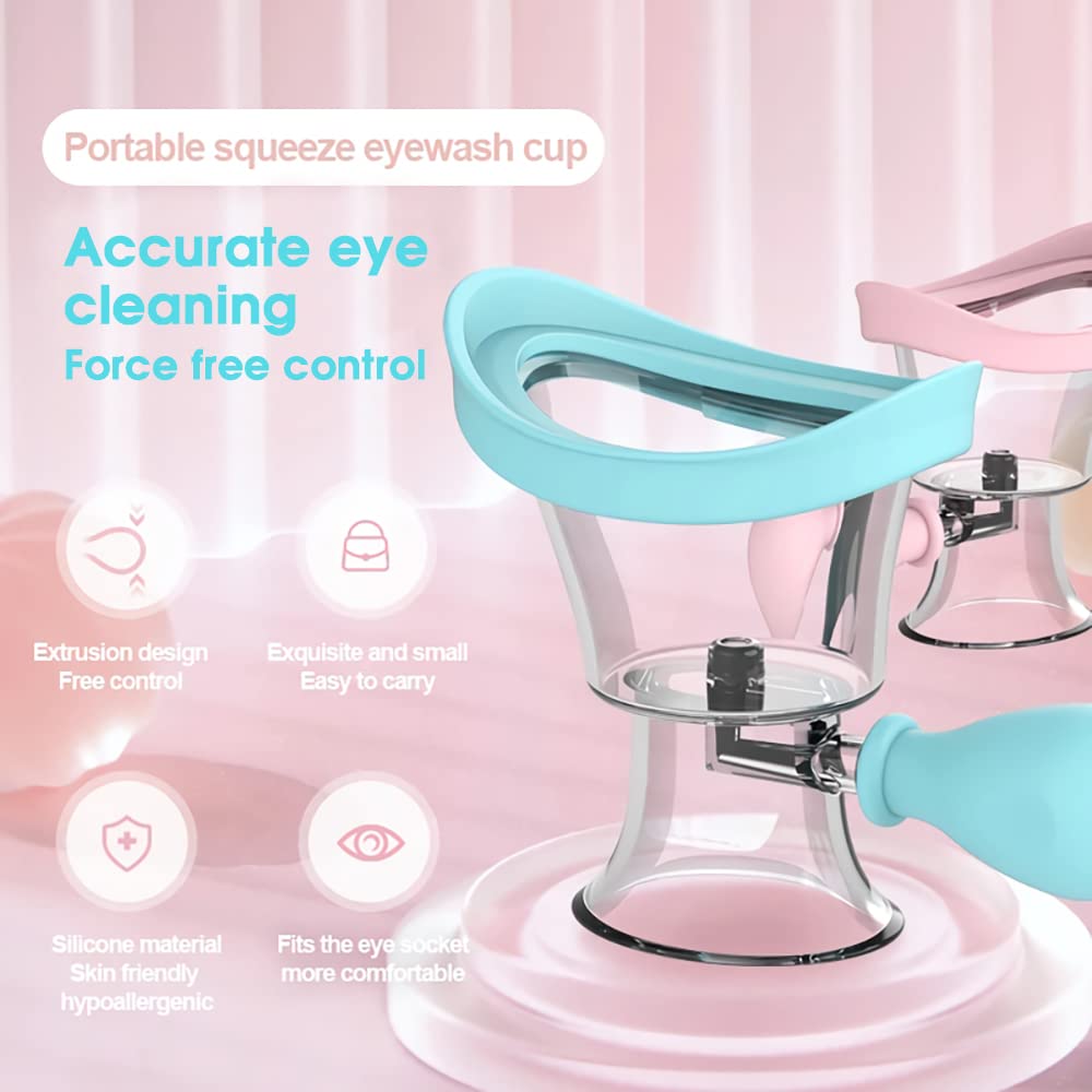 MAYCREATE Travel Silicone Eye Cleaning Cup with Air Valve More Efficient Eye Rinse & Eye Wash Cup