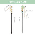 MAYCREATE Hair Stick for Bun with 7 in Wooden Design featuring Floral Charm | Set of 4