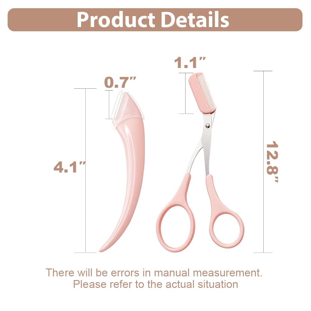 MAYCREATE Eyebrow Trimmer Kit Set of 6Pcs Eyebrow Grooming Kit Includes Eyebrow Trimmer Eyebrow Brush Trimmer Eyebrow Razor Eyebrow Brush Tweezer Makeup Tools for Women Men