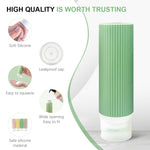 MAYCREATE Travel Bottles Kit for Toiletries with Flip-Up Lids and 3oz Silicone Design | Includes PVC Storage Pouch