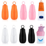 MAYCREATE 8pcs Elastic Sleeves for Leak Proofing Travel, Silicone Travel Container Leakproof Sleeve with Loop Handle, Reusable Cover for Toiletries Bottles