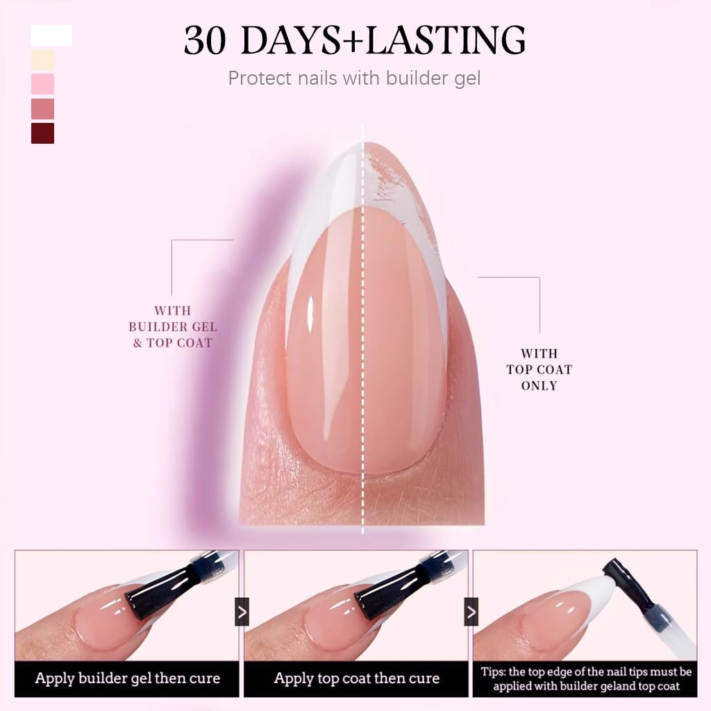 MAYCREATE 150Pcs Almond Shape Nails Nude Color Press On Nails with 24Pcs Adhesive Nail Tabs DIY Nail Art Nail Extension Press on Fake Nails Full Cover Press On Nails Colored Tip Almond Fake Nail