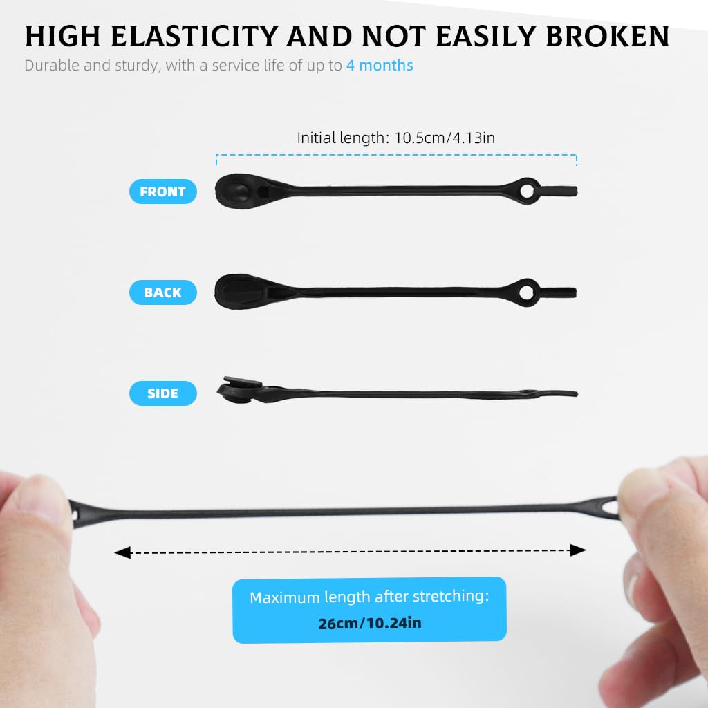 MAYCREATE 24Pcs No Tie Shoelaces, Elastic Thin Shoe Laces, No Tie Replacements Shoes Laces Stretchy Bungee Running Training for Unisex Adults