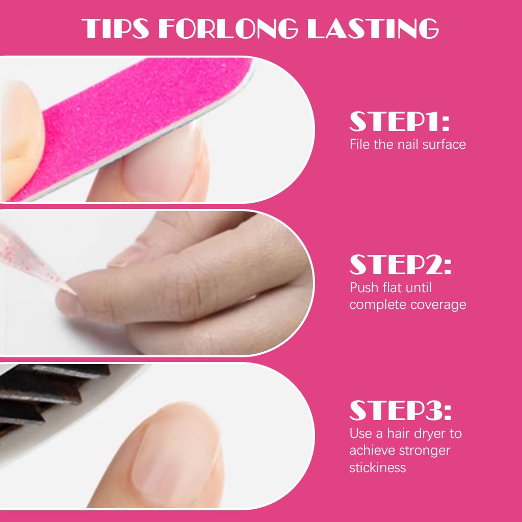 MAYCREATE Nail Adhesive Tabs for Press On Nails with 240 Double Sided Sheets | Easy Reusable Glue Stickers