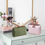 MAYCREATE Makeup Pouch Bag Set for Travel with Dual Zipper and Inner Pockets | Waterproof Polyester 2Pcs 18x14x5cm