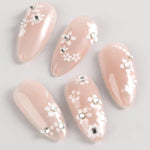 MAYCREATE Nail Art Stickers for Manicure Decoration featuring 30 Sheets 3D Self Adhesive White Flowers | Ideal for Women and Girls