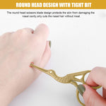 MAYCREATE Nose Hair Trimmer Ear Nose Hair Scissors for Men, Multipurpose Small Beard Scissors, Women Eyelashes Eyebrow Scissors, Safety Blunt Tip for Facial Hair Moustache, with Storage Box (gold)