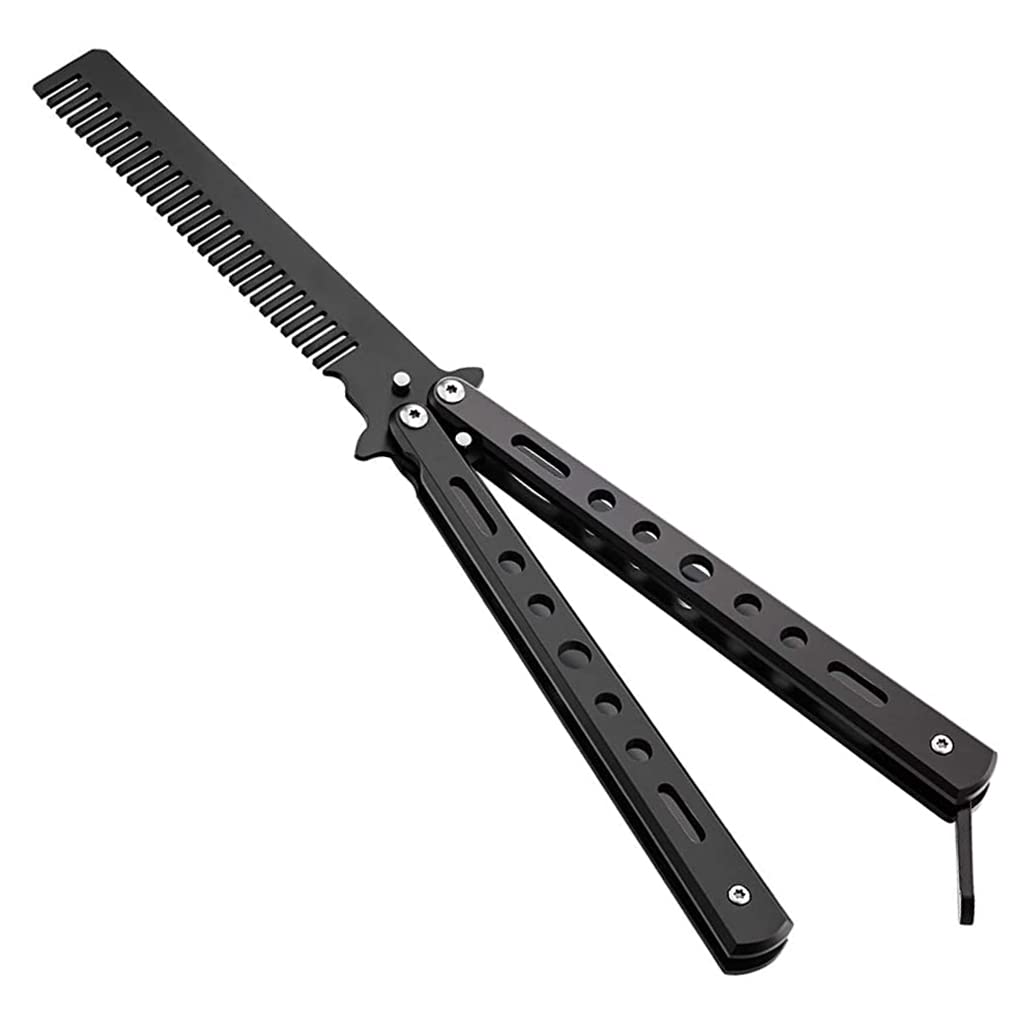 MAYCREATE Butterfly Comb for Training and Styling with 12.7cm Folding Design Stainless Steel