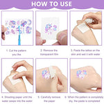 MAYCREATE 10 Sheet Tattoo Sticker for Kids Glittering Tattoo Sticker, Cartoon Unicorn Theme Sticker Waterproof Temporary Tattoos for Birthday Parties, Group Activities, Cartoon Tattoo Sticker Multi