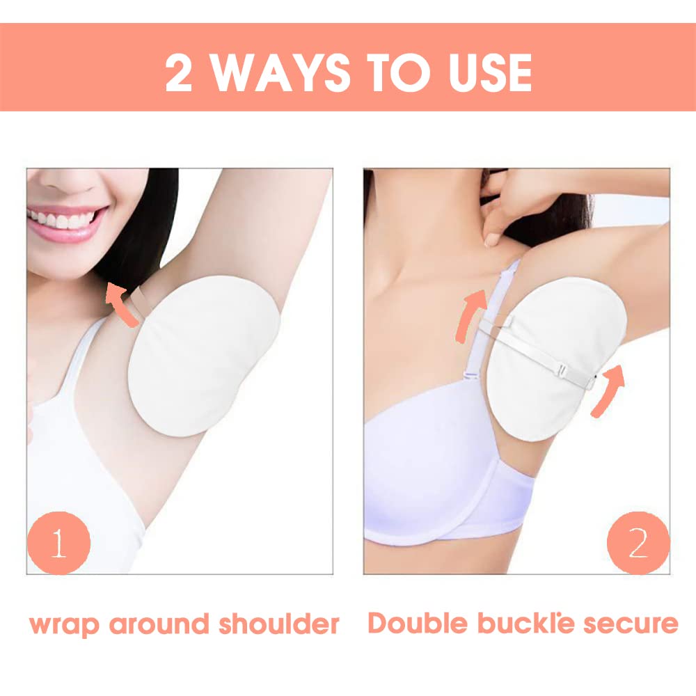 MAYCREATE 2pcs Washable & Resuable Strap-Armpit Sweat Pad for Women and Men with Invisible Underarms/Shoulder For Girls