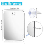 MAYCREATE Anti-Fog Shaving Mirror, 6.81in Anti-Fog Makeup Shave Frameless Shower Wall Hanging Mirror with Handheld Option for Men and Women