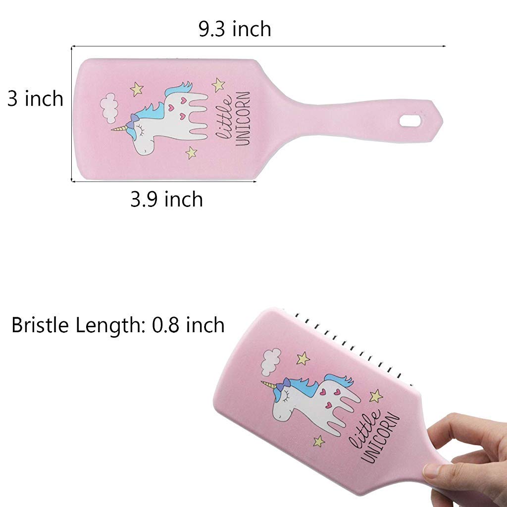 MAYCREATE Hair Brush, Pink Unicorn Hair Brush with Ball-tipped Nylon Bristle & Air Cushion Anti Static No Frizz Comb for Women Girls Thick Wet Damaged Curly Long Hair Volume Massage, Detangler Brush
