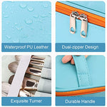MAYCREATE Makeup Pouches for Women Cosmetic Bag Make up Bag for Home & Travel, Toiletry Bag for Cosmetics, Brushes, Accessories (Blue)