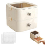 MAYCREATE® Makeup Organizer with Drawers, Press On Nail Organizer Storage Box with Handle, for Dresser Fake Nail Storage Nail Display Nail Salon Press On Nail Supplies