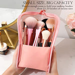 MAYCREATE® 2 in 1 Makeup Brush Bag Makeup Stand Holder Makeup Brush Pouch Makeup Brush Organizer Travel Makeup Brush Bag for Travel (Pink)
