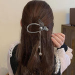 MAYCREATE® Hair Claw Clip for Women, Tassle Mermaid Tail Bun Clips for Women, Alloy Hair Bun Accessories Elegant Hairstyle Twist Non Slip Jaw Clip - Black